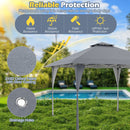 395 x 395 cm Pop up Canopy Tent with Vented Top and 8 Drainage Holes-Grey