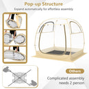 Portable And Foldable Sports Tent With Carrying Bag-Beige-L