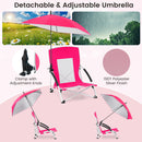 Portable Beach Umbrella Chair With Adjustable Parasol-Pink