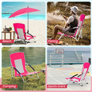 Portable Beach Umbrella Chair With Adjustable Parasol-Pink