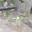 All Weather PP Patio Conversation 3 Pieces Bistro Set with Round Coffee table-Green