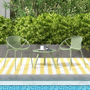 All Weather PP Patio Conversation 3 Pieces Bistro Set with Round Coffee table-Green