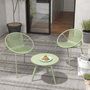 All Weather PP Patio Conversation 3 Pieces Bistro Set with Round Coffee table-Green