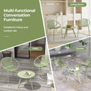 All Weather PP Patio Conversation 3 Pieces Bistro Set with Round Coffee table-Green