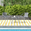All Weather PP Patio Conversation 3 Pieces Bistro Set with Round Coffee table-Grey