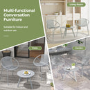 All Weather PP Patio Conversation 3 Pieces Bistro Set with Round Coffee table-Grey