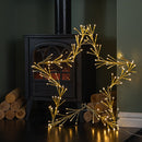 60cm Light up Gold Christmas Star with 150 Static and Flashing Warm White LEDs