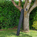 Outdoor 4 Person Folding Square Wooden Garden Dining Table Chairs Black Parasol and Base Set