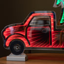 40cm Infinity Light up Christmas Truck Decoration with Red & Green LEDs on Wooden Base