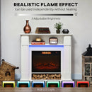 HOMCOM 1800W Inset Electric Fireplace With RGB LED Lights, White