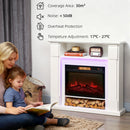 HOMCOM 1800W Inset Electric Fireplace With RGB LED Lights, White