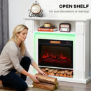 HOMCOM 1800W Inset Electric Fireplace With RGB LED Lights, White