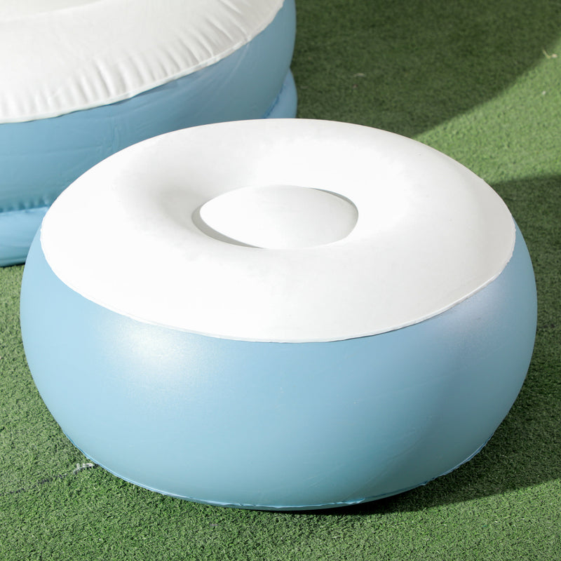 Outsunny Inflatable Chair and Footstool for Gaming, Reading, Watching