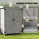 Outsunny Wooden Garden Shed, Garden Tool Storage Shed, Grey