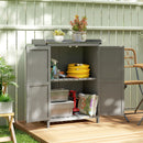 Outsunny Wooden Garden Shed, Garden Tool Storage Shed, Grey