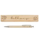 Personalised Floral Wooden Pen