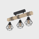 EGLO Townshend Industrial Ceiling Light with 3 Bulbs - Black