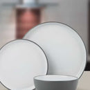 Lewis's 12 Piece Stoneware Dinner Set - 2 Tone