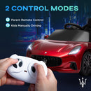 AIYAPLAY 12V Maserati Gran Turismo Folgore Lincesed Kids Electric Car, Red