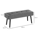 HOMCOM End of Bed Bench with Thick Padding and Steel Legs for Entryway
