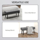 HOMCOM End of Bed Bench with Thick Padding and Steel Legs for Entryway