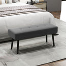 HOMCOM End of Bed Bench with Thick Padding and Steel Legs for Entryway