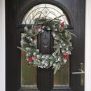50cm Premier New Jersey Christmas Wreath PVC Snowy Tips With Festive Berries And Cone