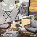 Outsunny Mosaic Garden Table, 35.5cm Folding Coffee Table, Green