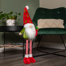 71cm Standing Christmas Gonk With Santa Hat And Extendable Legs In Reg And Green