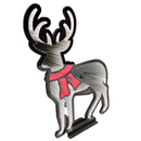 60cm Infinity Light up Standing Christmas Reindeer Decoration with White & Red LEDs on Metal Base
