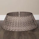 48/70cm Samuel Alexander Large KD Plastic Wicker Rattan Woven Christmas Tree Skirt in Grey