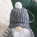 16cm Grey Gonk with Bobble Hat Hanging Christmas Pendant Decoration