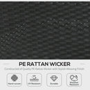 Outsunny Rattan Sofa Set with Coffee Table - Black