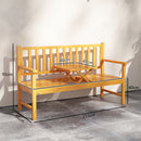 Outsunny Outdoor Bench with Liftable Middle Table, 153cm Wood Garden Bench