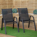 Set of 6 Outdoor Garden Patio Textilene Furniture Chairs in Black