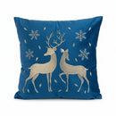 45 x 45cm Soft Fabric Christmas Reindeer Chair Cushion in Sapphire Blue