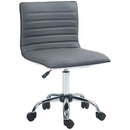 HOMCOM Armless Mid-Back Adjustable Office Chair With 360 Swivel Dark Grey