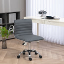 HOMCOM Armless Mid-Back Adjustable Office Chair With 360 Swivel Dark Grey