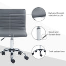 HOMCOM Armless Mid-Back Adjustable Office Chair With 360 Swivel Dark Grey