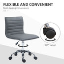 HOMCOM Armless Mid-Back Adjustable Office Chair With 360 Swivel Dark Grey