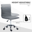 HOMCOM Armless Mid-Back Adjustable Office Chair With 360 Swivel Dark Grey