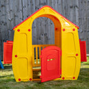 1.09m Yellow & Red Kids Indoor Outdoor Plastic Wendy House Magical Playhouse