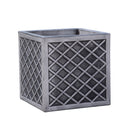 30cm/39cm Square Plastic Pewter Effect Grey Garden Patio Planter