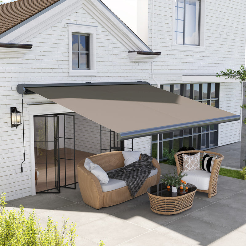 Outsunny 4x3(m) Full Cassette Electric Awning, Aluminium Frame