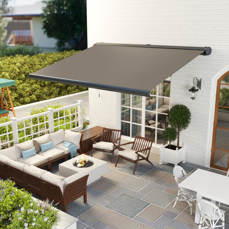 Outsunny 4x3(m) Full Cassette Electric Awning, Aluminium Frame