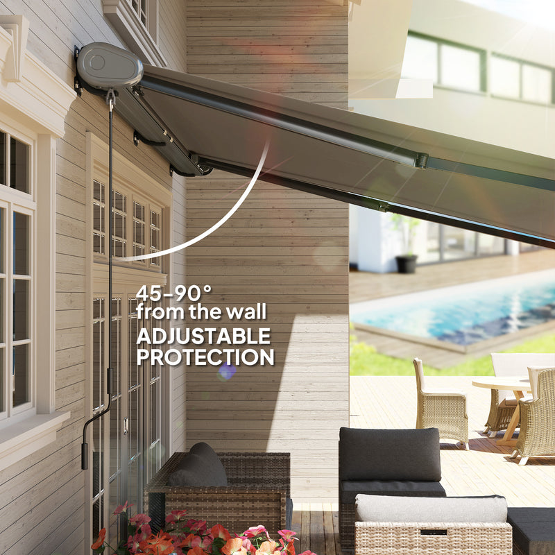Outsunny 4x3(m) Full Cassette Electric Awning, Aluminium Frame