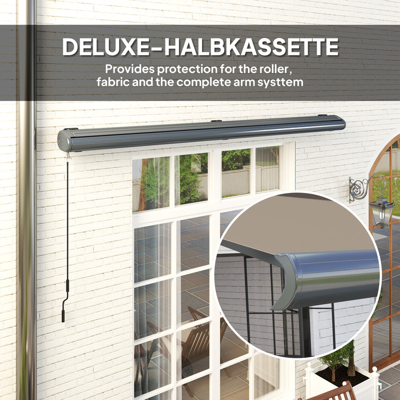 Outsunny 4x3(m) Full Cassette Electric Awning, Aluminium Frame
