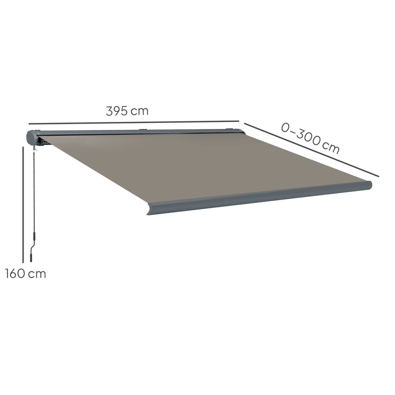 Outsunny 4x3(m) Full Cassette Electric Awning, Aluminium Frame