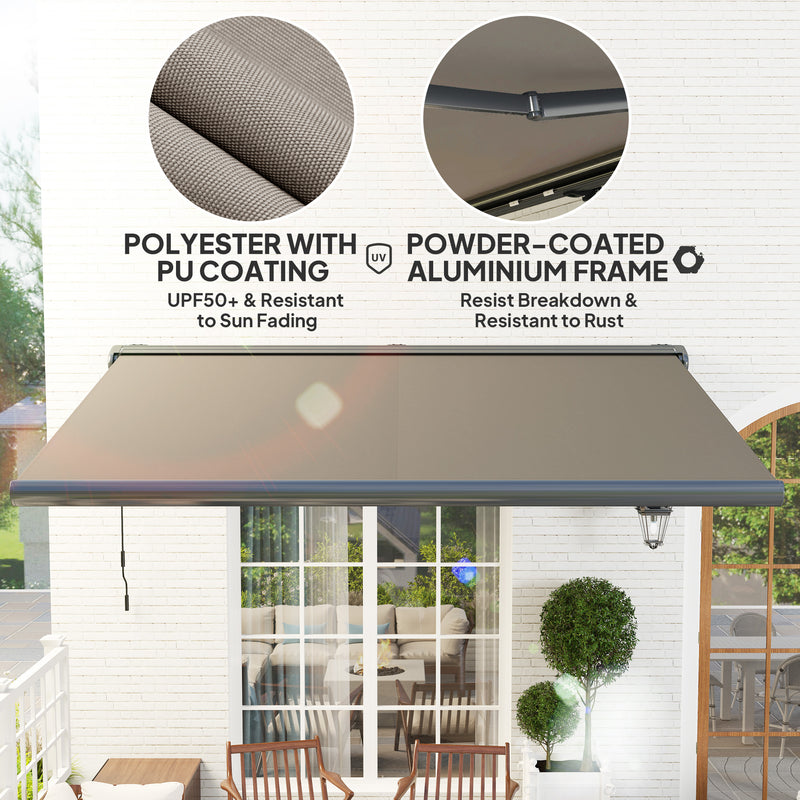 Outsunny 4x3(m) Full Cassette Electric Awning, Aluminium Frame