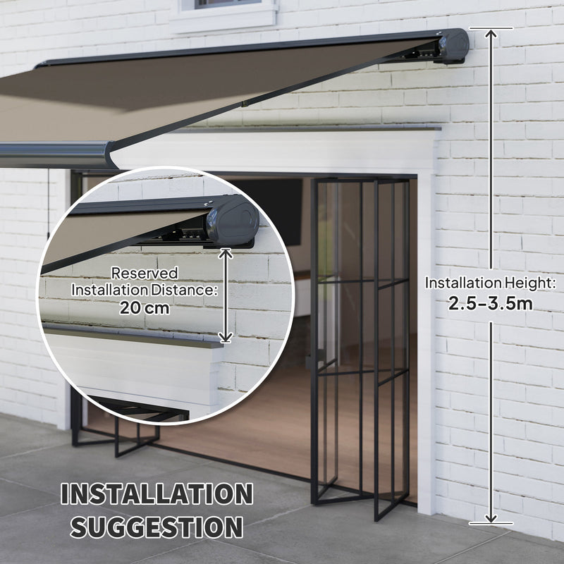 Outsunny 4x3(m) Full Cassette Electric Awning, Aluminium Frame
